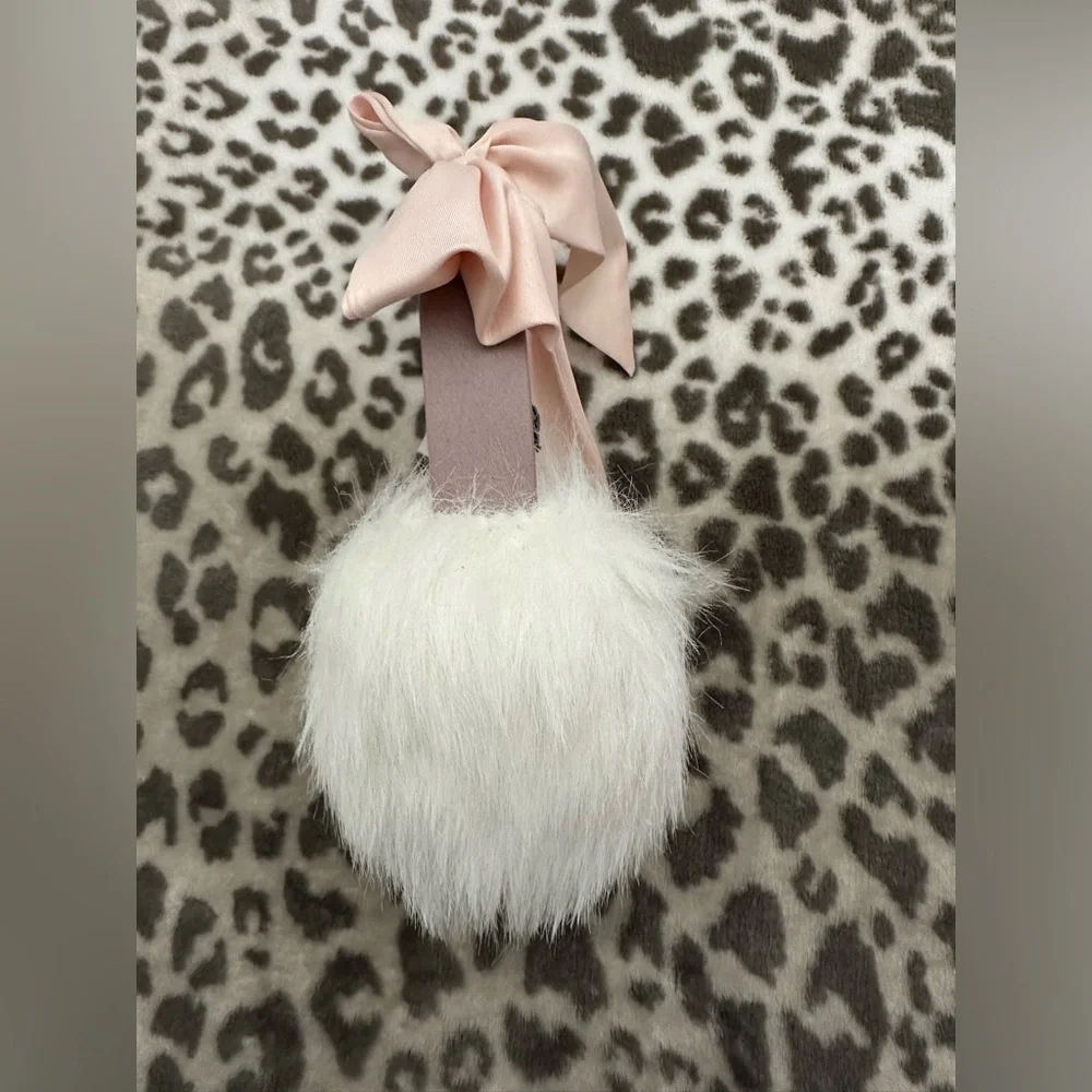GapKids Bow Ribbon Faux Fur Earmuffs in Pink White One Size